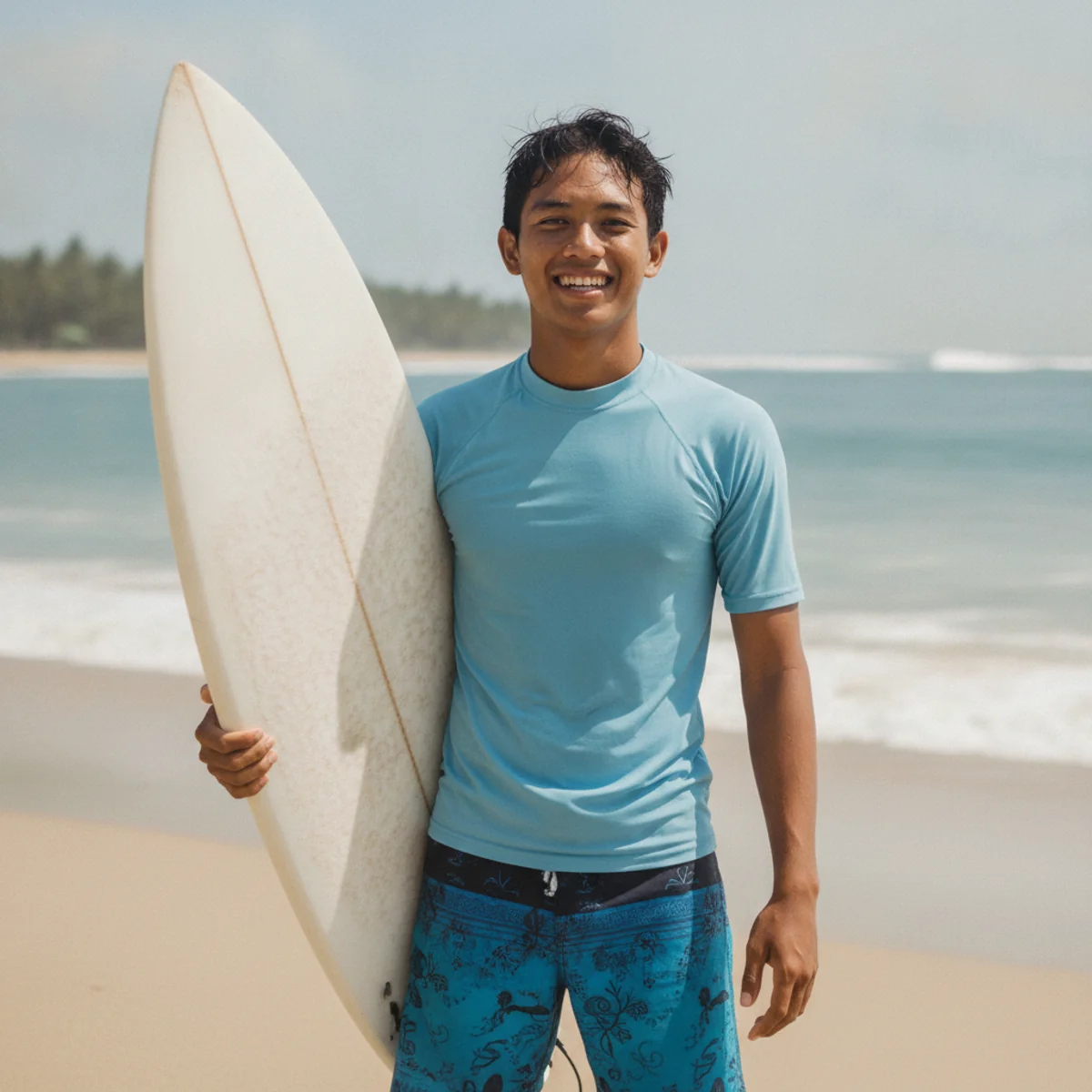Surf Lessons Bali surf instructor on the beach in Bali